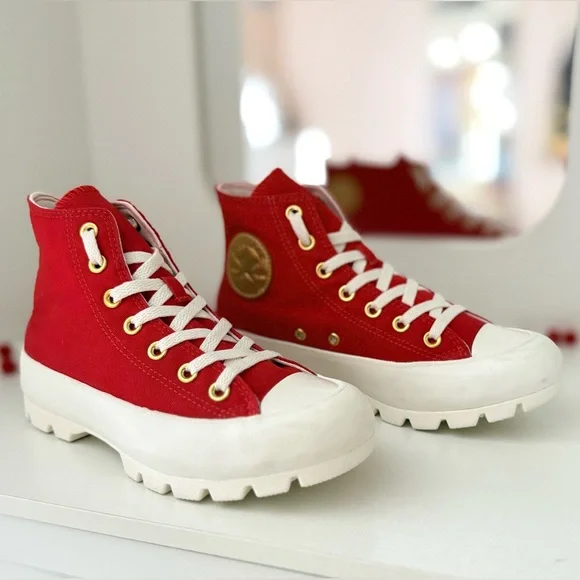Converse Chuck Taylor All Star Move Platform - Red/Gold Limited Edition - Picture 3 of 14